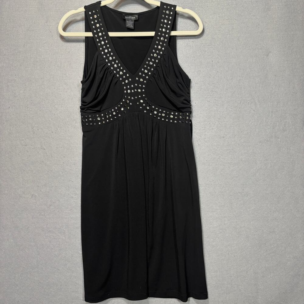 Spense‎ Y2k Studded Sleeveless Dress 10 Black Babydoll Soft Grunge Edgy Baddie